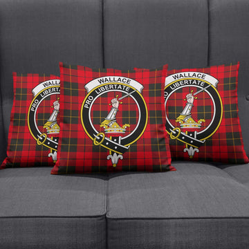 Wallace Weathered Tartan Pillow Cover with Family Crest