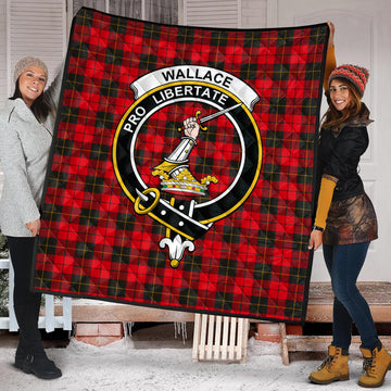 Wallace Weathered Tartan Quilt with Family Crest