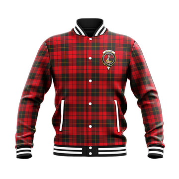 Wallace Weathered Tartan Baseball Jacket with Family Crest