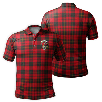 Wallace Weathered Tartan Men's Polo Shirt with Family Crest