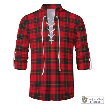Wallace Weathered Tartan Men's Scottish Traditional Jacobite Ghillie Kilt Shirt