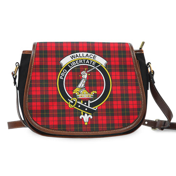 Wallace Weathered Tartan Saddle Bag with Family Crest