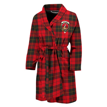 Wallace Weathered Tartan Bathrobe with Family Crest