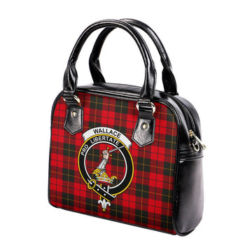 Wallace Weathered Tartan Shoulder Handbags with Family Crest