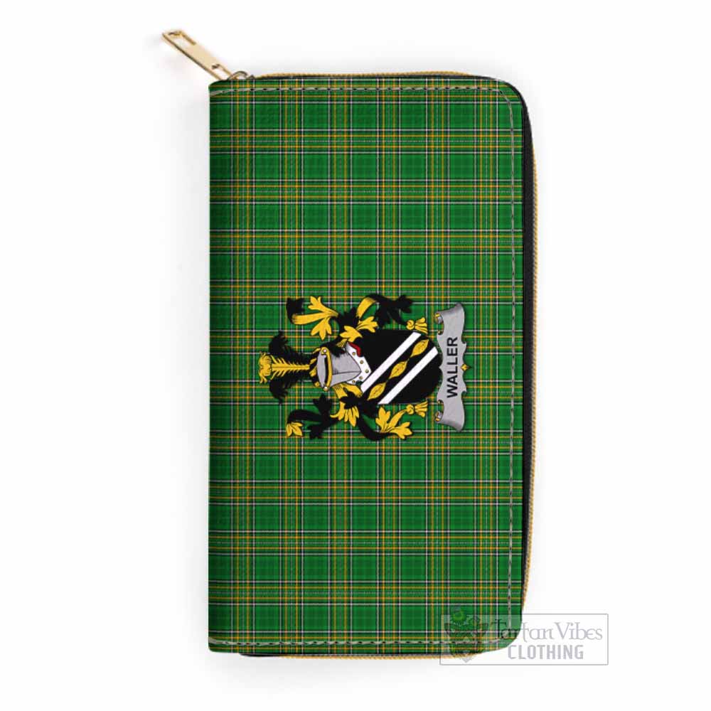 Waller Irish Clan Tartan Women's Leather Wallet with Coat of Arms One Size 19.7*10.5*3.5 cm - Tartan Vibes Clothing
