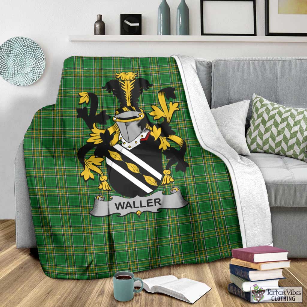 Waller Irish Clan Tartan Blanket with Coat of Arms - Tartan Vibes Clothing