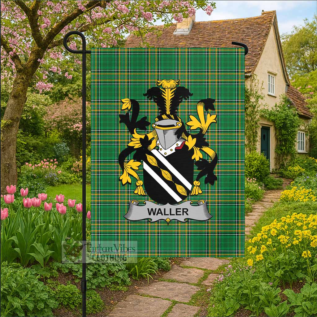 Waller Irish Clan Tartan Flag with Coat of Arms