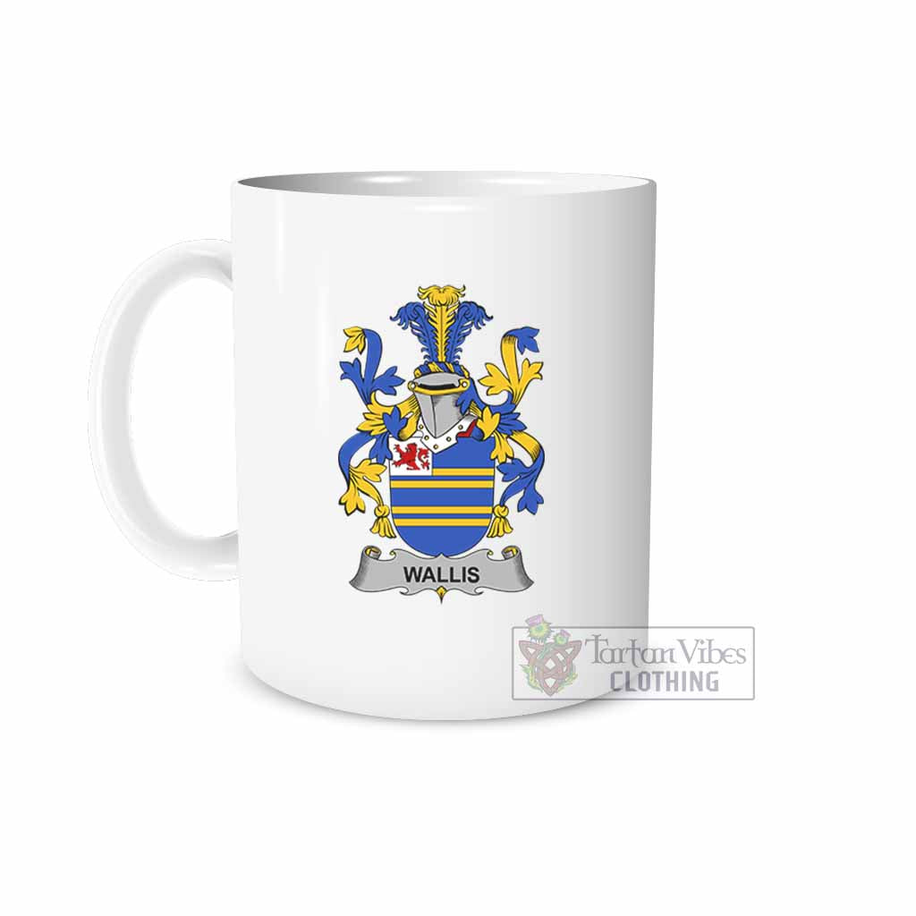 Wallis Irish Clan Coat of Arms Ceramic Mug White - 2D-tartanvibesclothing