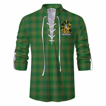 Walpole Irish Clan Tartan Ghillie Kilt Shirt with Coat of Arms
