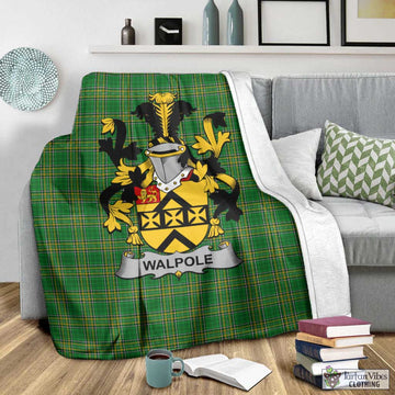 Walpole Irish Clan Tartan Blanket with Coat of Arms