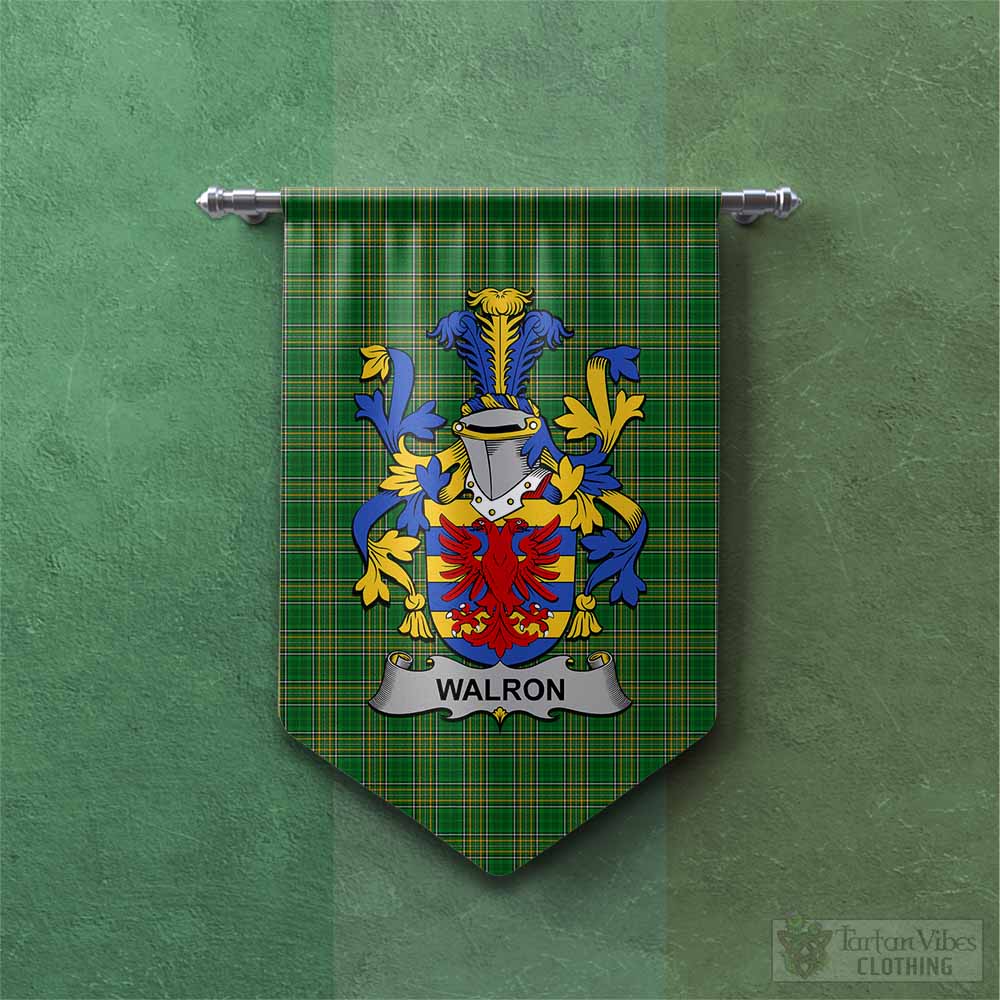 Walron Irish Clan Tartan Gonfalon, Tartan Banner with Coat of Arms Chevron - Tartan Vibes Clothing