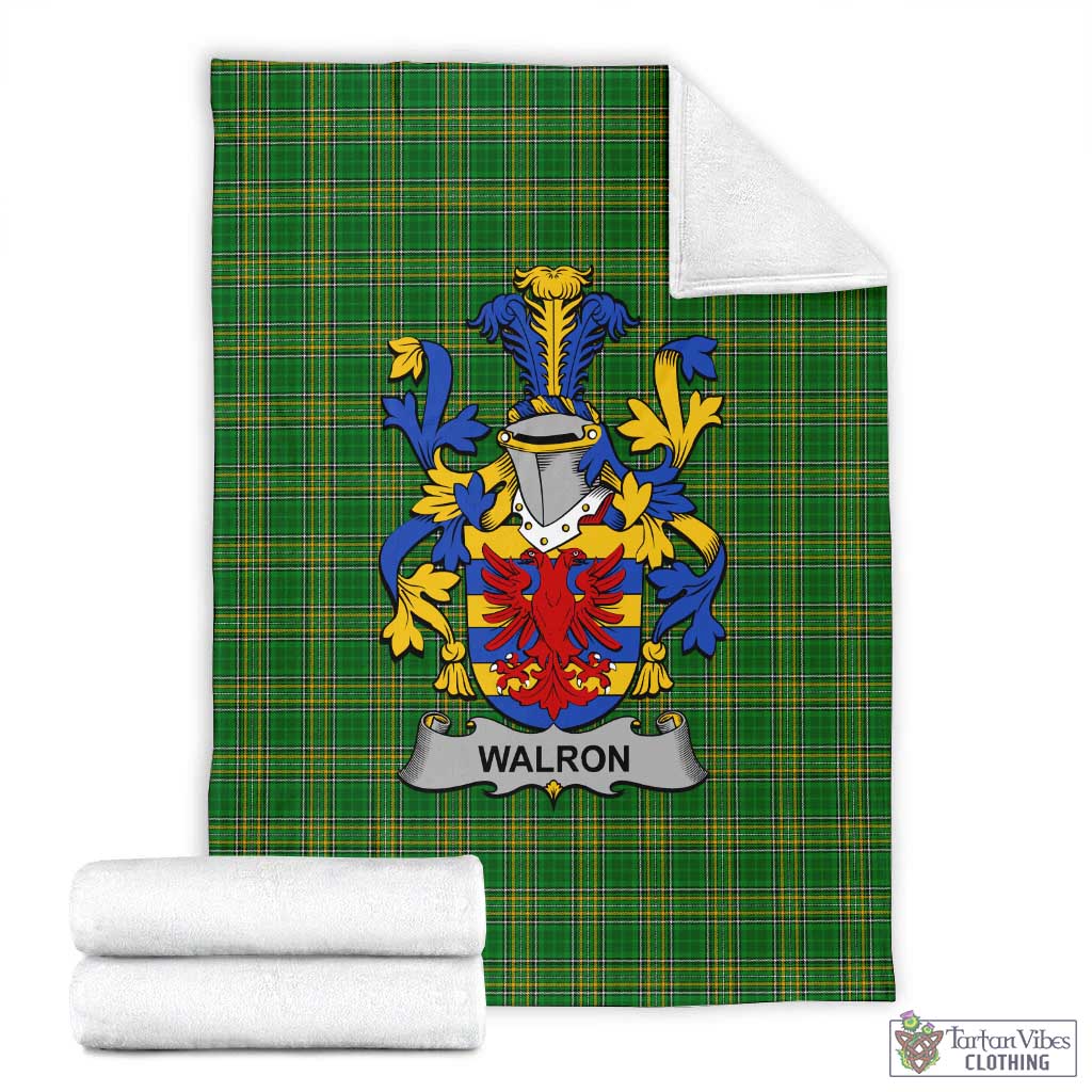 Walron Irish Clan Tartan Blanket with Coat of Arms X-Large 59 x 79 inches 150 x 200 cm - Tartan Vibes Clothing