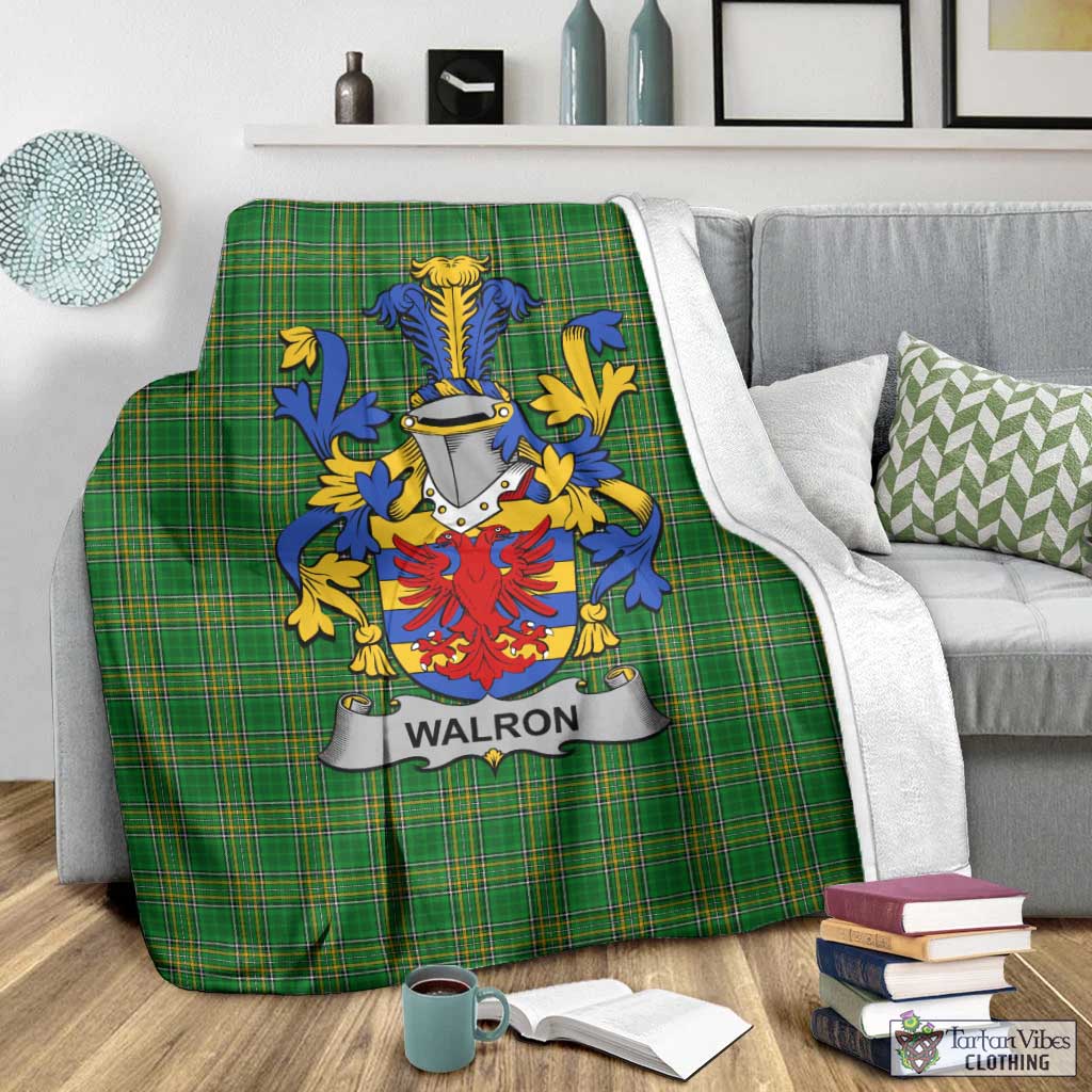 Walron Irish Clan Tartan Blanket with Coat of Arms - Tartan Vibes Clothing