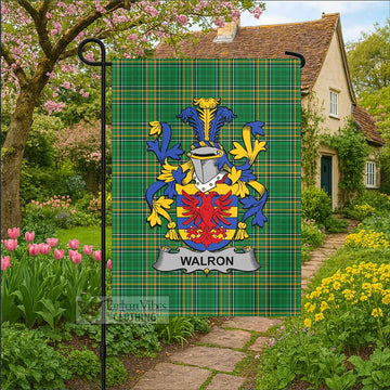 Walron Irish Clan Tartan Flag with Coat of Arms