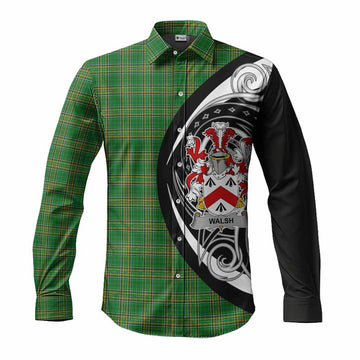 Walsh Irish Clan Long Sleeve Button Shirt Celtic Circle Style
