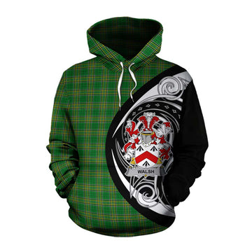 Tartan Vibes Clothing Walsh Irish Clan Cotton Hoodie Celtic Circle Style