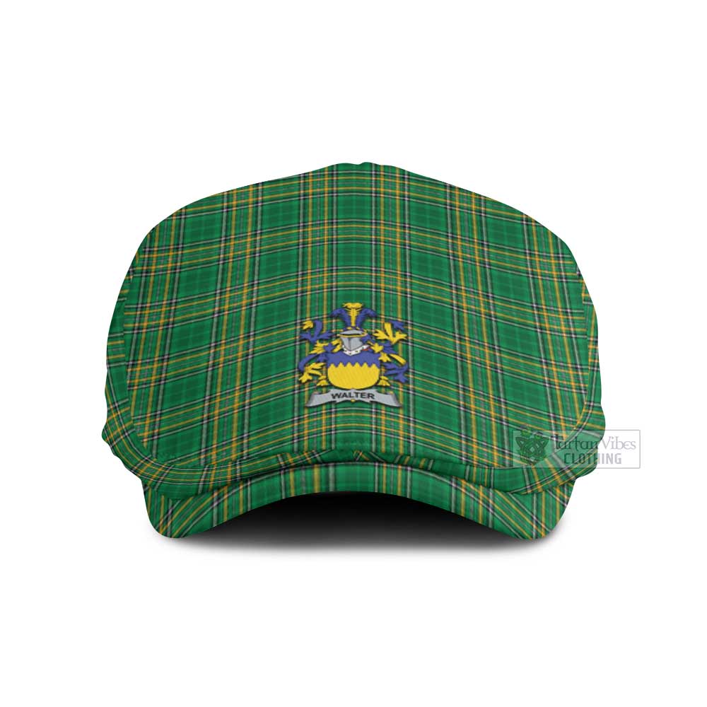 Walter Irish Clan Tartan Jeff Cap, Tartan Flat Cap with Coat of Arm Jeff Hat - Tartan Vibes Clothing