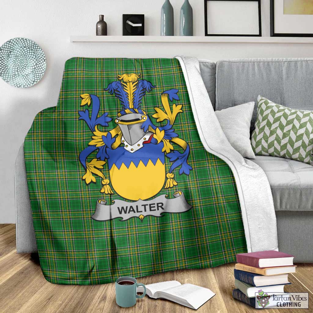 Walter Irish Clan Tartan Blanket with Coat of Arms - Tartan Vibes Clothing