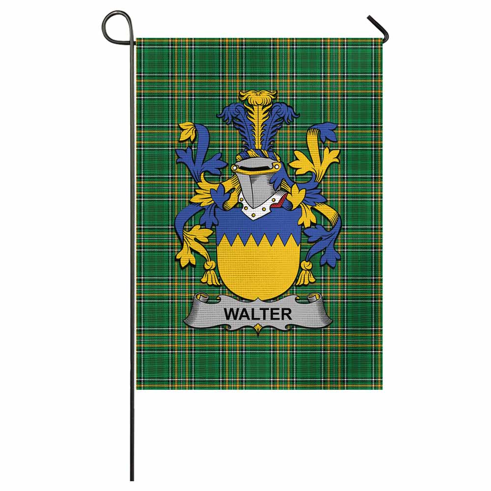 Walter Irish Clan Tartan Flag with Coat of Arms