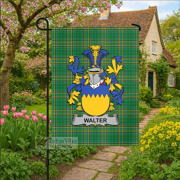 Walter Irish Clan Tartan Flag with Coat of Arms