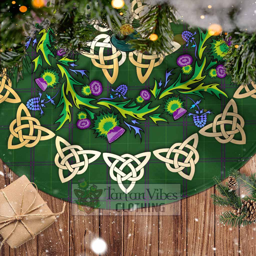Tartan Vibes Clothing Walters Tartan Christmas Tree Skirt with Thistle Celtic Knot Style