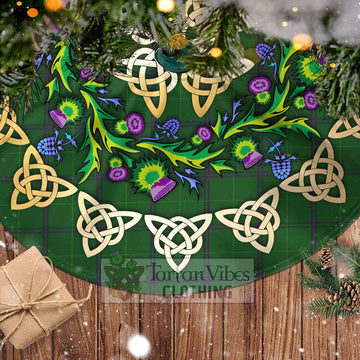 Walters Tartan Christmas Tree Skirt with Thistle Celtic Knot Style