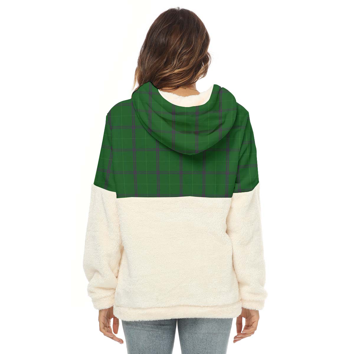 Walters Tartan Half Style Women's Borg Fleece Hoodie with Half Zip - Tartan Vibes Clothing