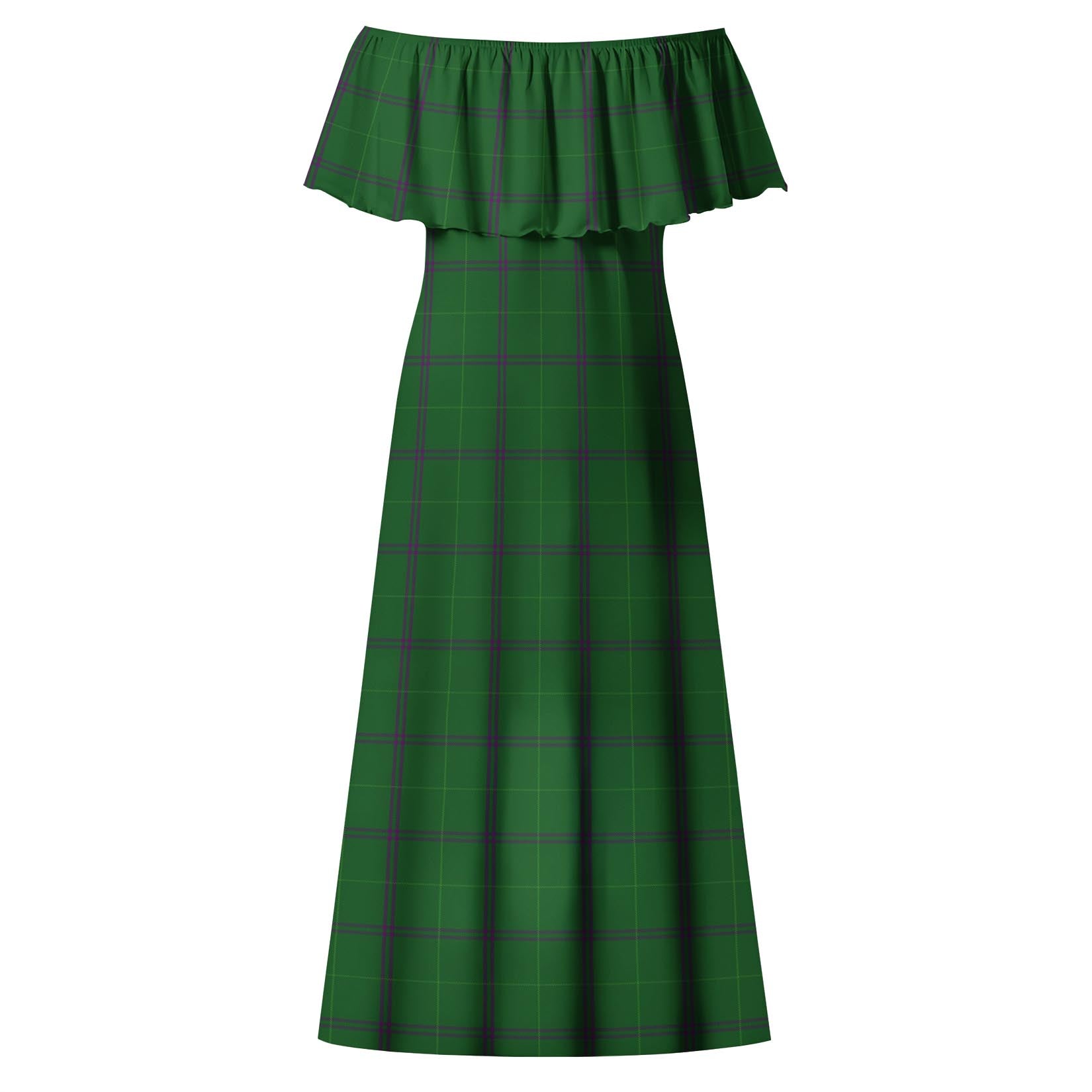 Walters Tartan Off Shoulder Long Dress - Tartan Vibes Clothing