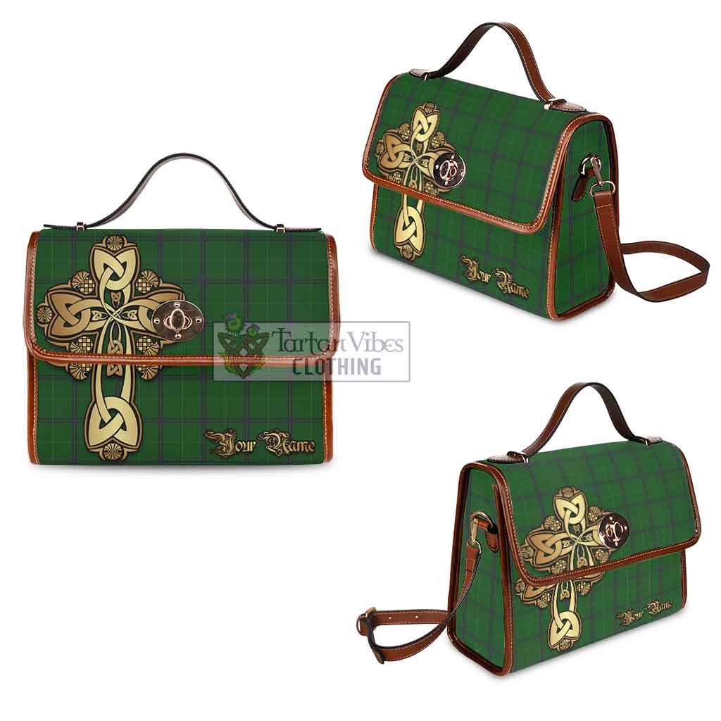 Tartan Vibes Clothing Walters Tartan Waterproof Canvas Bag Golden Thistle Celtic Cross Style