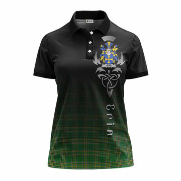 Ward Irish Clan Women's Polo Shirt with Coat of Arms Erin Go Bragh Celtic Inspired Women - Tartan Vibes Clothing