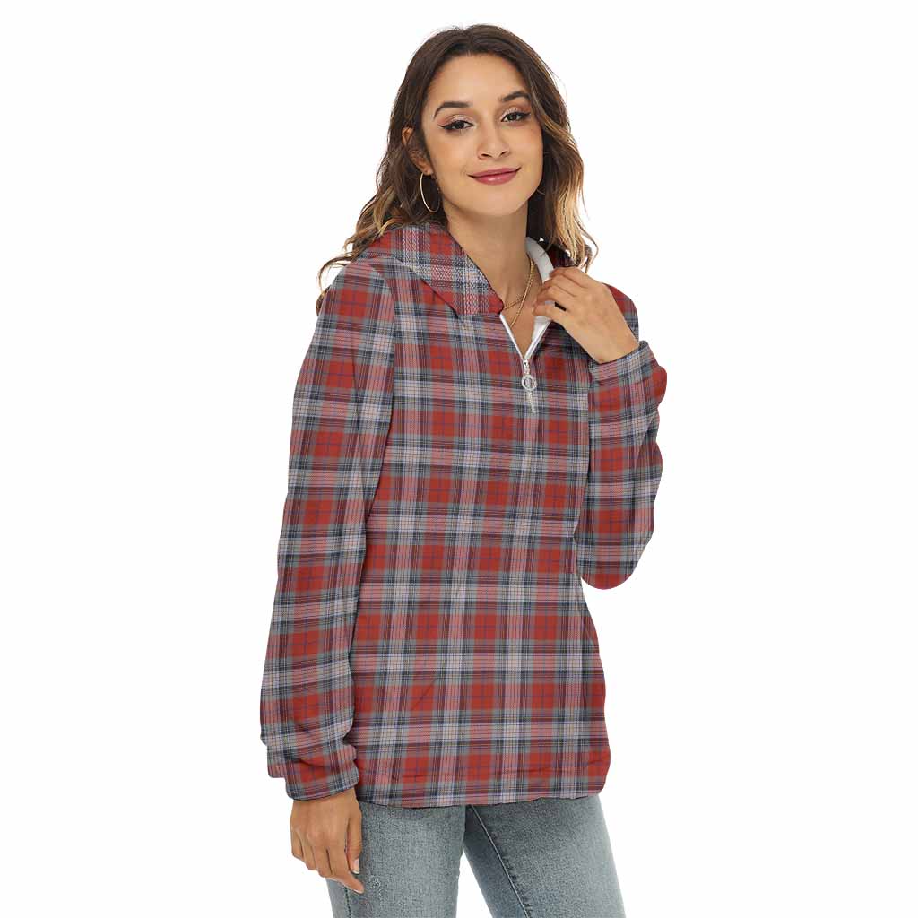 Warden Tartan Women's Borg Fleece Hoodie with Half Zip Female - Tartan Vibes Clothing