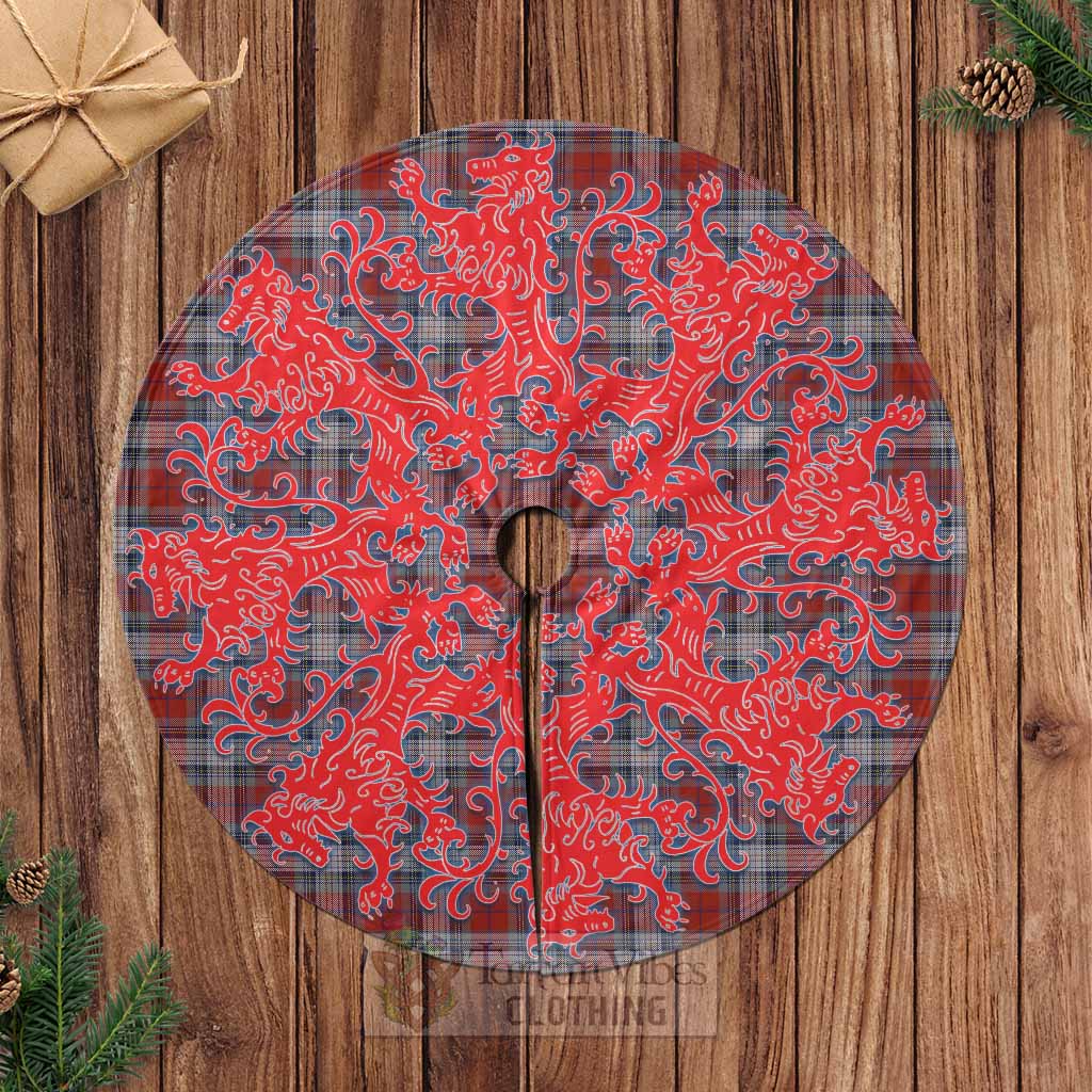 Warden Tartan Christmas Tree Skirt Lion Rampant Style Casual Tree Skirts - Tartan Vibes Clothing