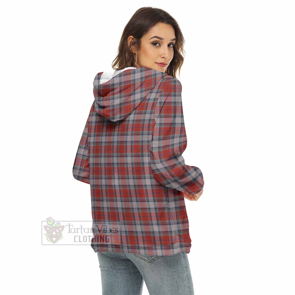 Warden Tartan Women's Borg Fleece Hoodie with Half Zip - Tartan Vibes Clothing