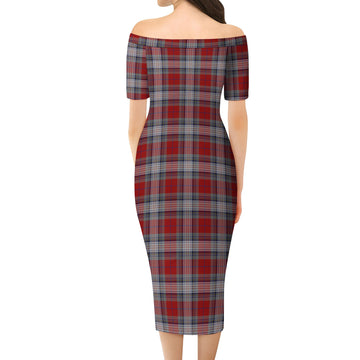 Warden Tartan Off Shoulder Lady Dress - Tartan Vibes Clothing