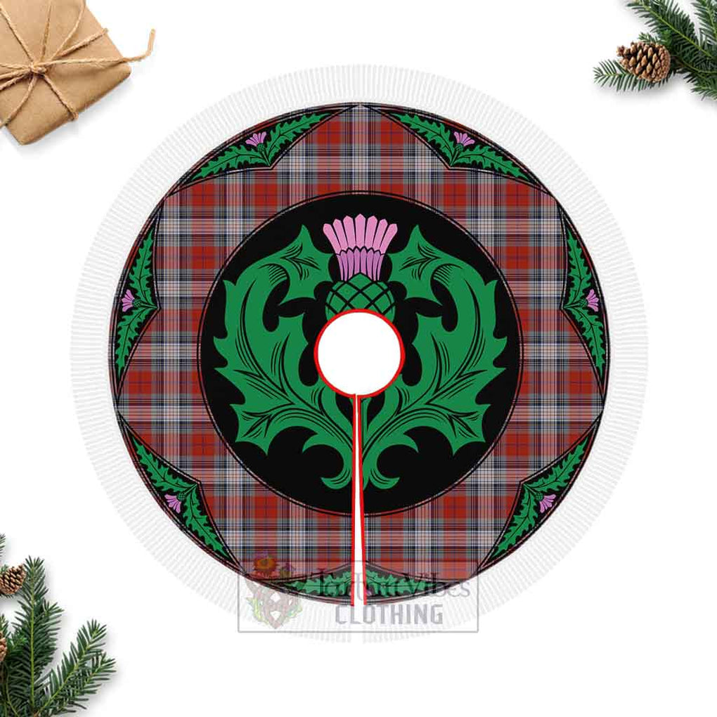 Warden Tartan Christmas Tree Skirt Scottish Thistle Style Fringed Tree Skirts - Tartan Vibes Clothing