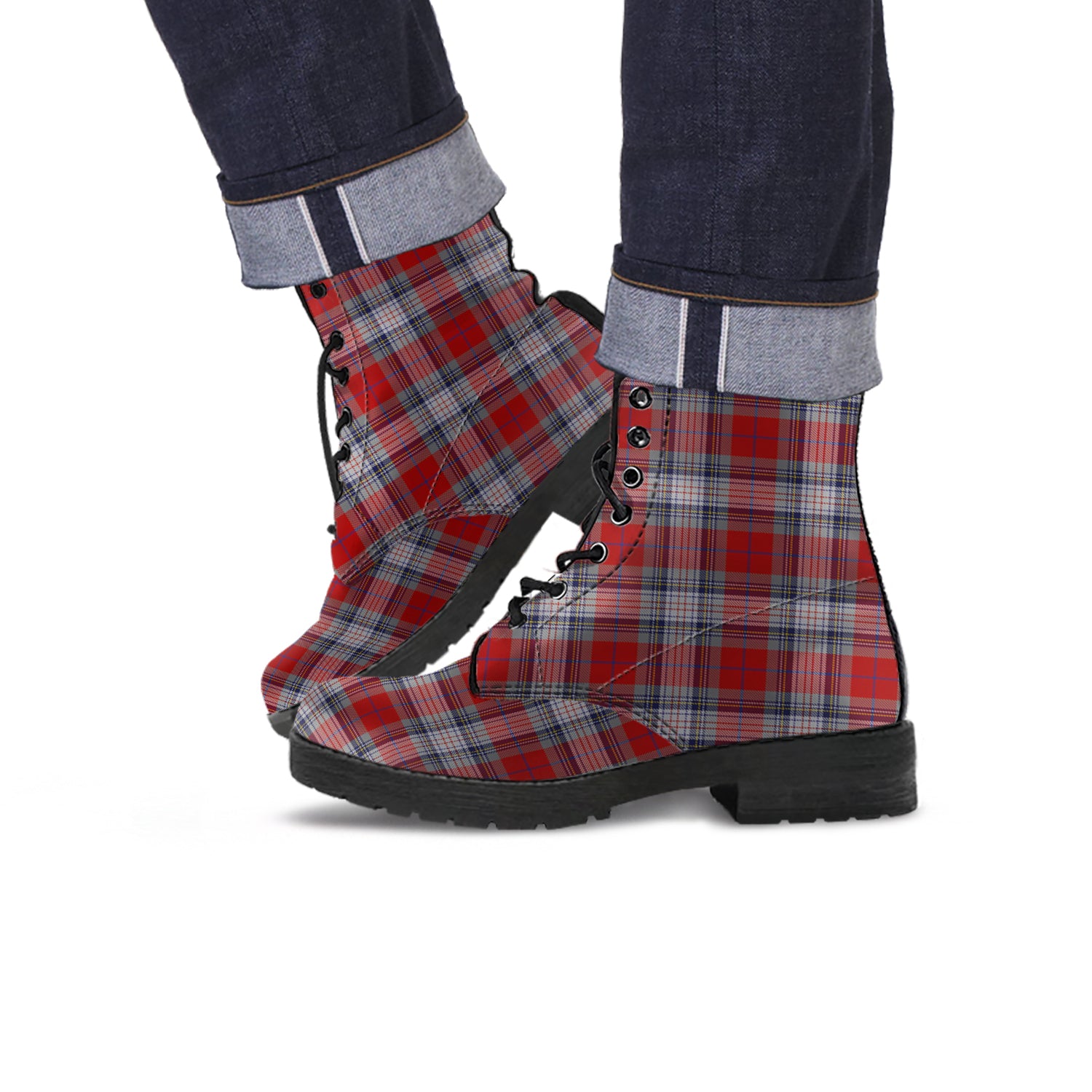 Warden Tartan Leather Boots - Tartan Vibes Clothing