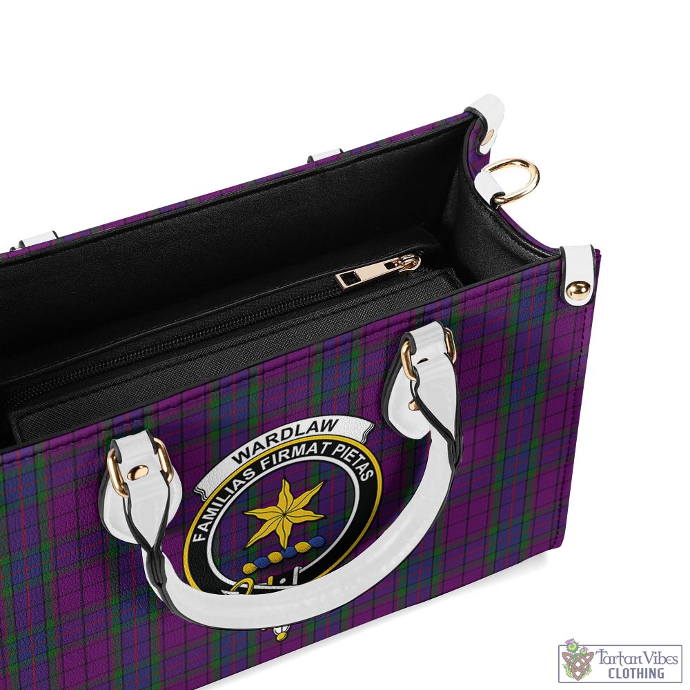 Tartan Vibes Clothing Wardlaw Tartan Luxury Leather Handbags with Family Crest