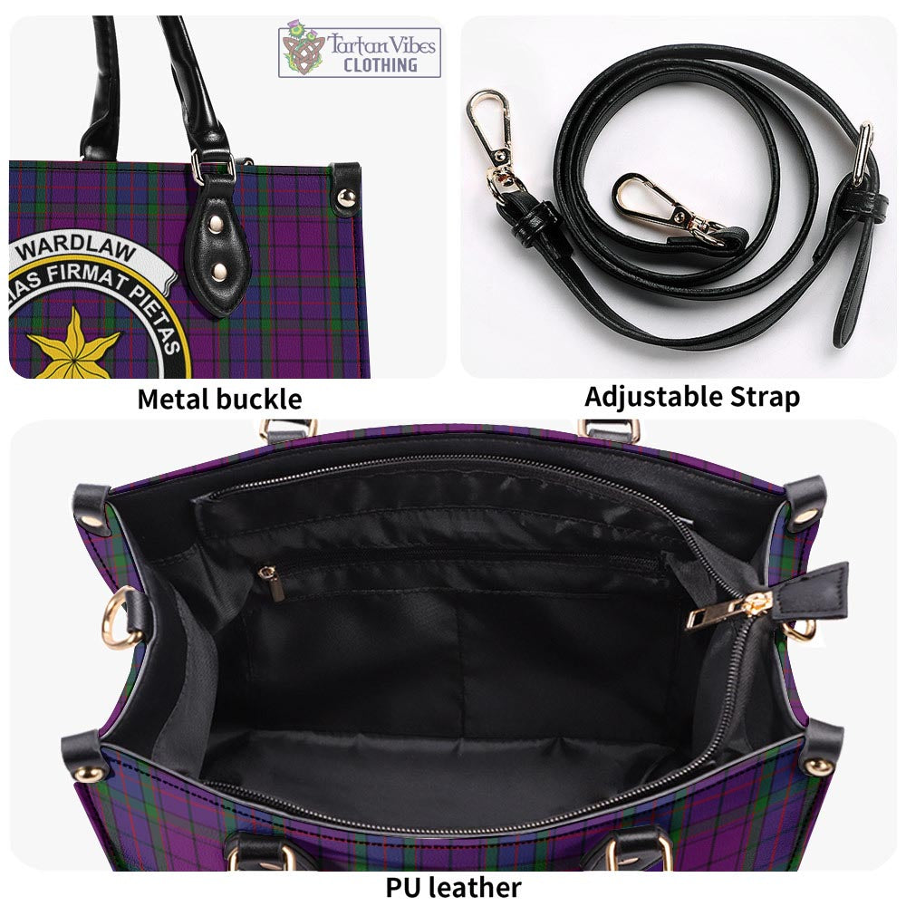 Tartan Vibes Clothing Wardlaw Tartan Luxury Leather Handbags with Family Crest