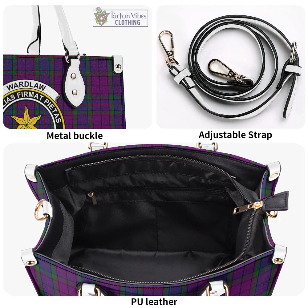 Tartan Vibes Clothing Wardlaw Tartan Luxury Leather Handbags with Family Crest