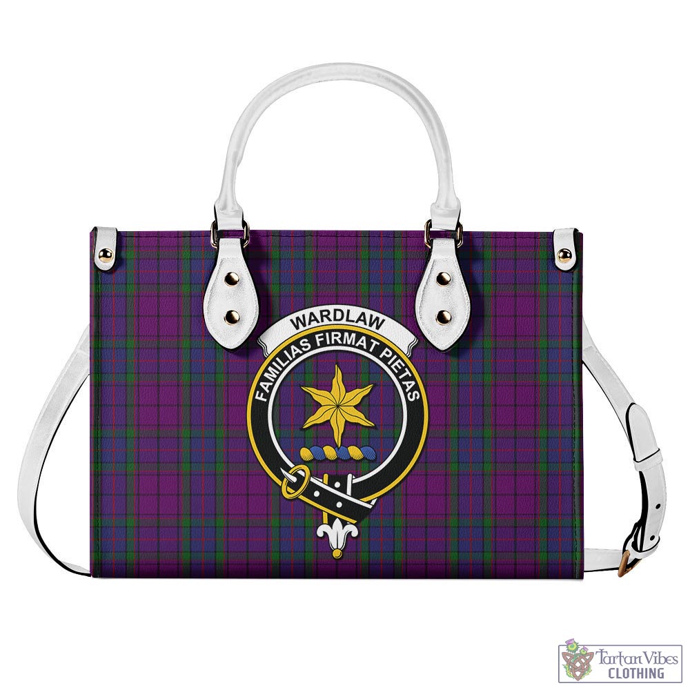 Tartan Vibes Clothing Wardlaw Tartan Luxury Leather Handbags with Family Crest