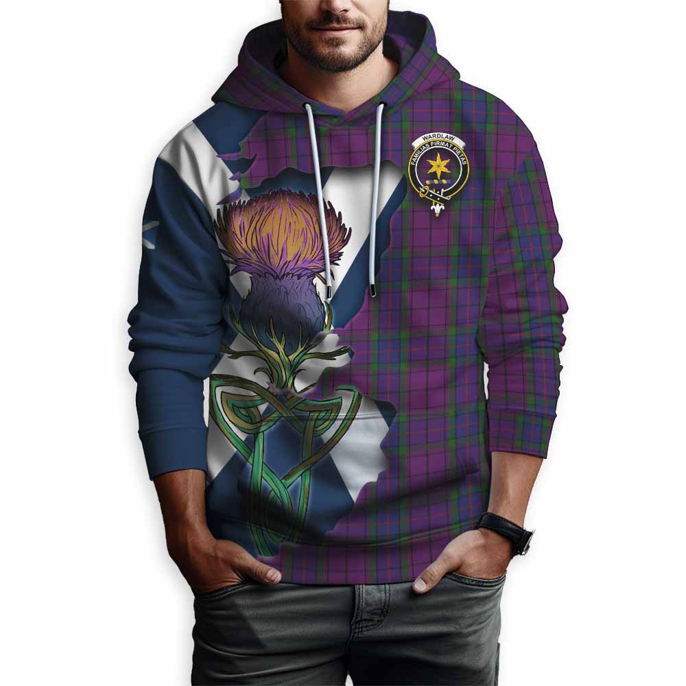 Tartan Vibes Clothing Wardlaw Tartan Family Crest Hoodie Scottish Thistle Celtic Inspired