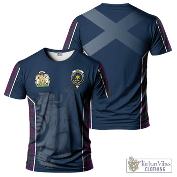 Tartan Vibes Clothing Wardlaw Tartan T-Shirt with Family Crest and Lion Rampant Vibes Sport Style