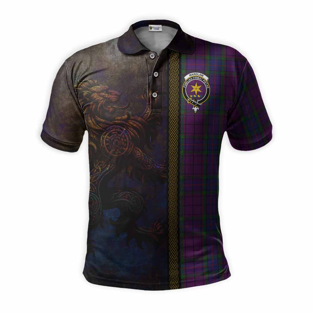 Tartan Vibes Clothing Wardlaw Tartan Family Crest Polo Shirt Alba Gu Brath Be Brave Lion Ancient Style
