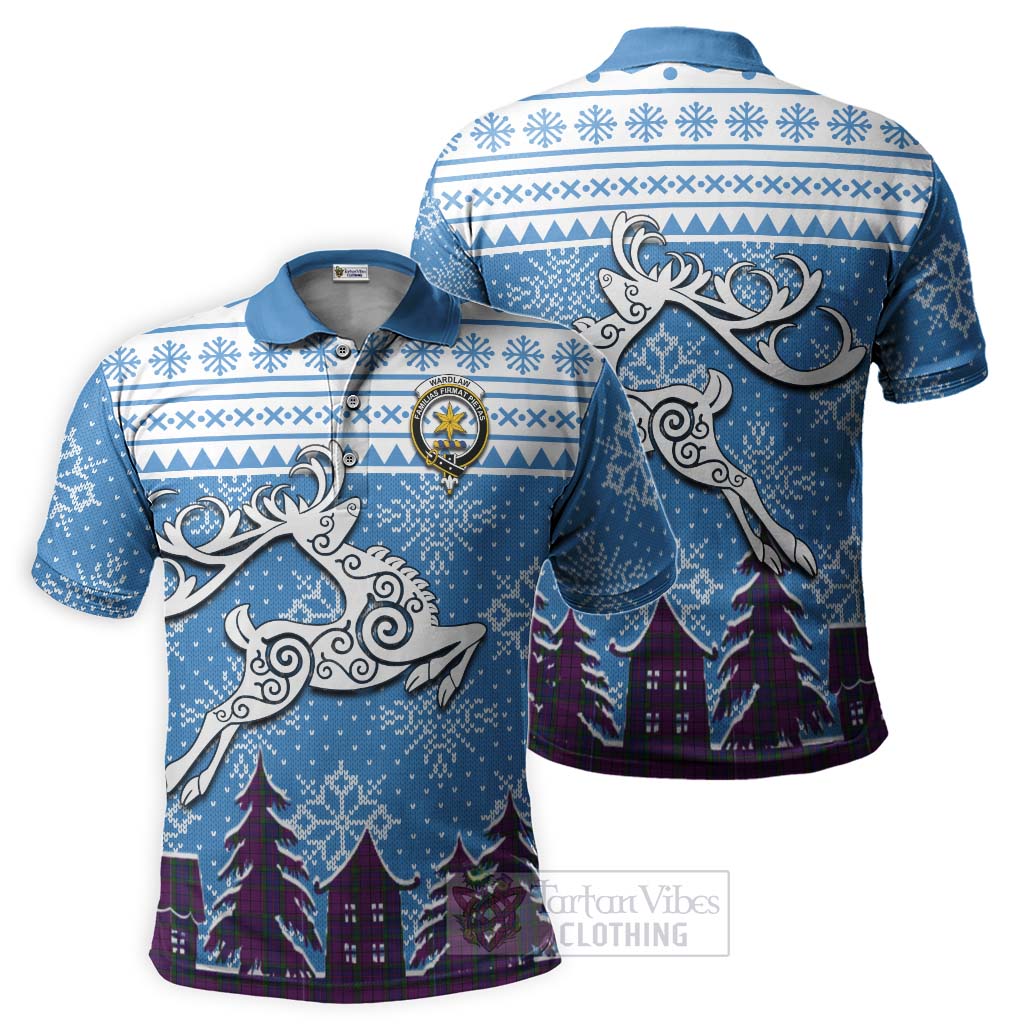 Wardlaw Clan Christmas Polo Shirt Celtic Reindeer Style Kid - Tartan Vibes Clothing