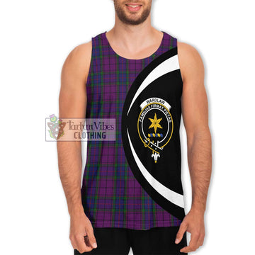 Wardlaw Tartan Men's Tank Top with Family Crest Circle Style Men - Tartan Vibes Clothing
