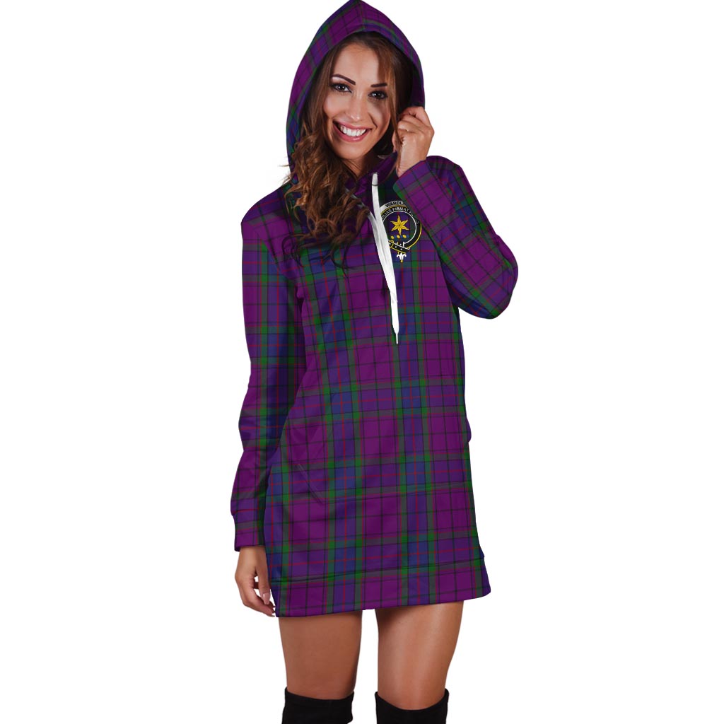 Wardlaw Tartan Hoodie Dress with Family Crest - Tartan Vibes Clothing