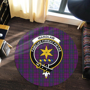 Wardlaw Tartan Round Rug with Family Crest