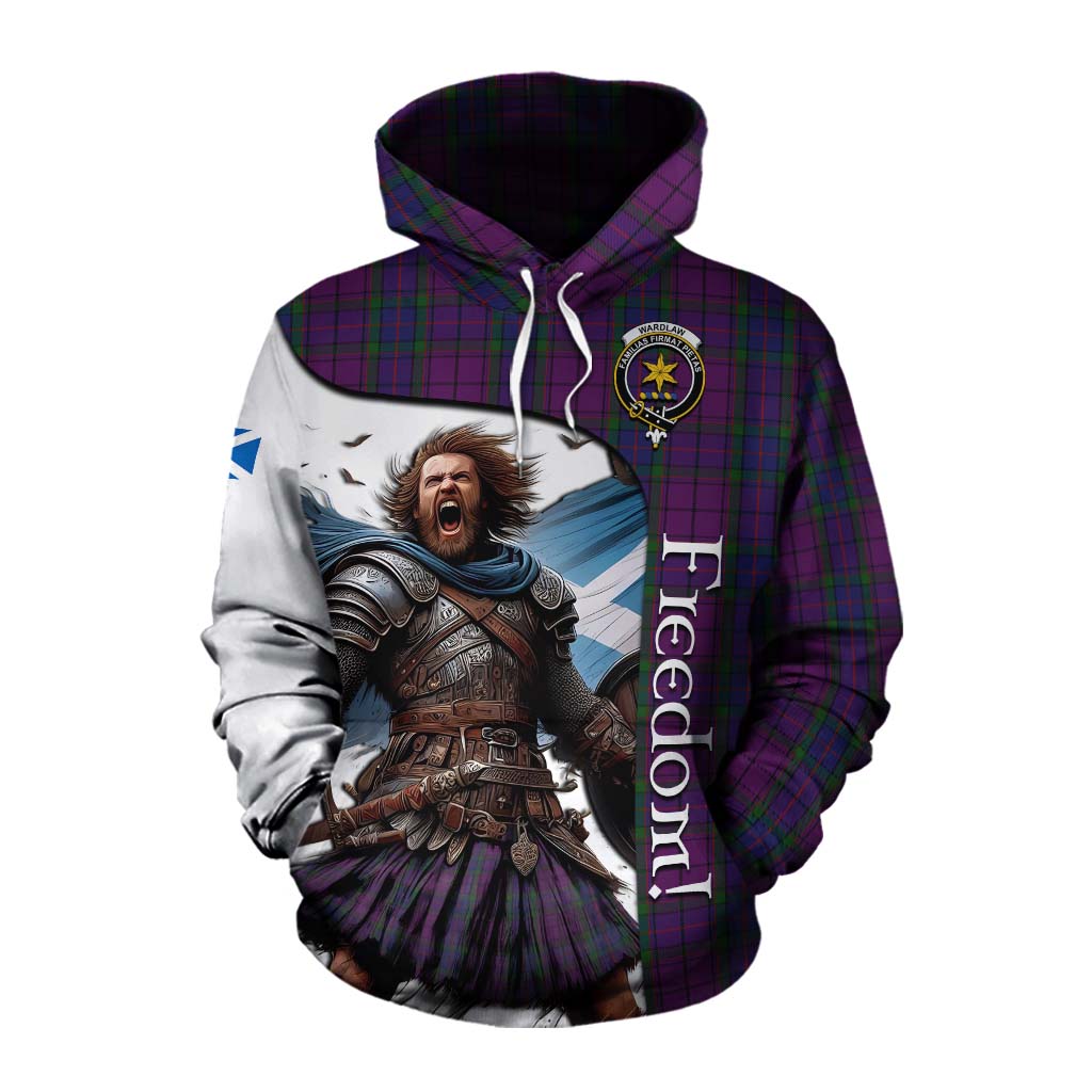 Tartan Vibes Clothing Wardlaw Crest Tartan Cotton Hoodie Inspired by the Freedom of Scottish Warrior