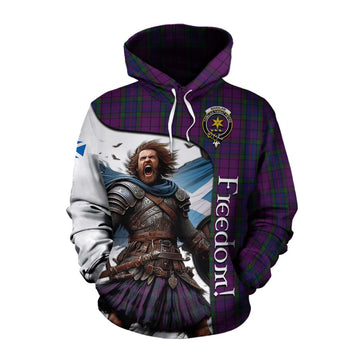 Tartan Vibes Clothing Wardlaw Crest Tartan Cotton Hoodie Inspired by the Freedom of Scottish Warrior