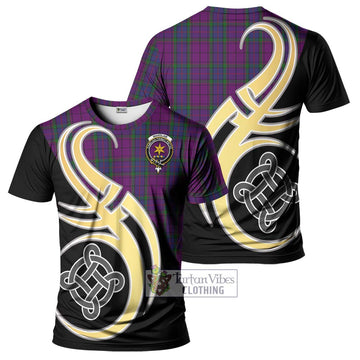 Tartan Vibes Clothing Wardlaw Tartan T-Shirt with Family Crest and Celtic Symbol Style